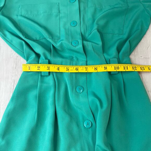 Vintage Talbots Long Sleeve Collared Button Up Belted Trench Shirt Dress Size 6 - Picture 11 of 16